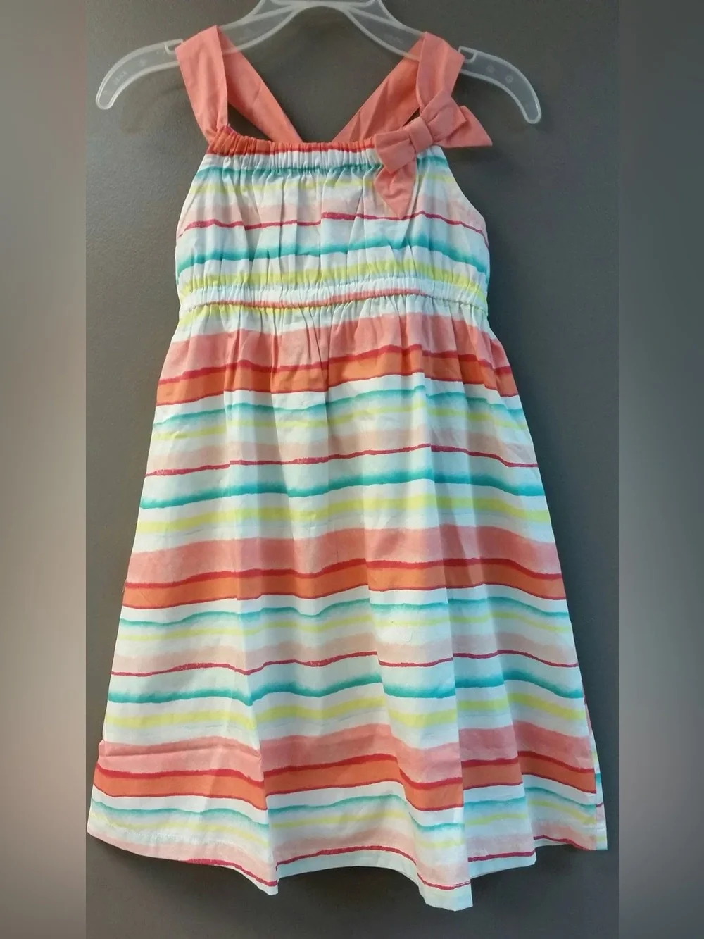 Gymboree Toddler Girls Colorful Stripe Summer Dress W/bow Detail Sz 2t